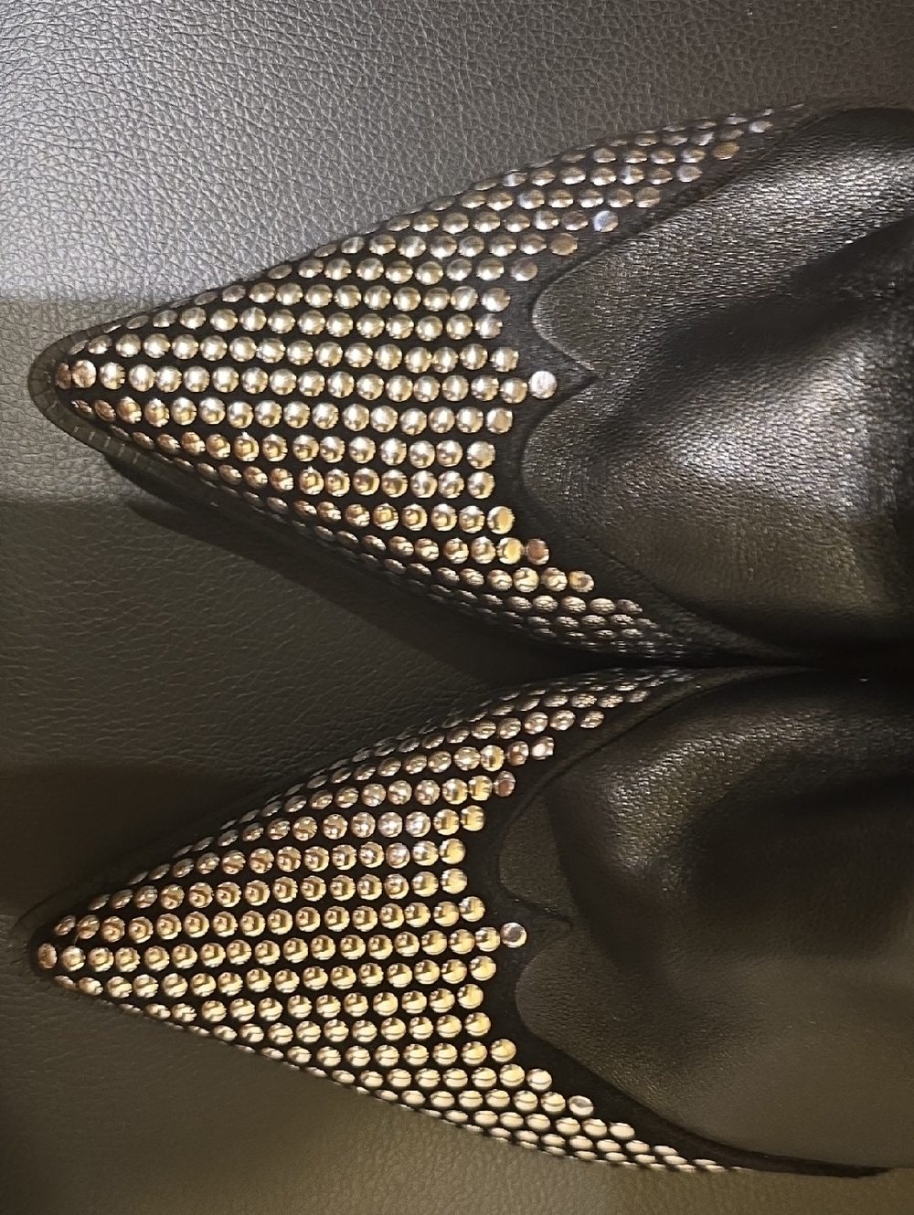 Circus by Sam Edelman Black Pointed-Toe Yolanda Metal Studded Western Booties - Picture 12 of 12